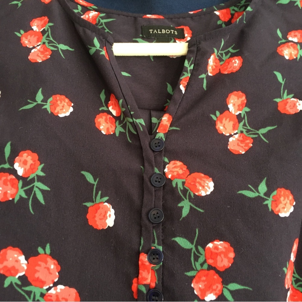 Talbots | Raspberry Print Top - Picture 5 of 7